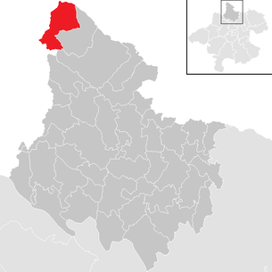 Lage der Gemeinde Schwarzenberg am Böhmerwald im Bezirk Rohrbach (anklickbare Karte)