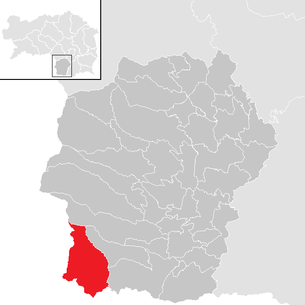 Lage der Gemeinde Soboth (Steiermark) im Bezirk Deutschlandsberg (anklickbare Karte)
