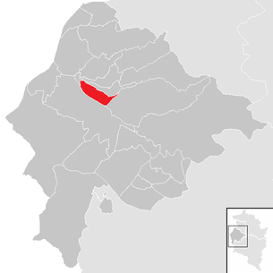 Lage der Gemeinde Sulz (Vorarlberg) im Bezirk Feldkirch (anklickbare Karte)