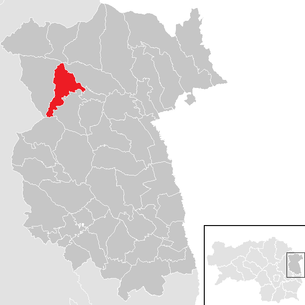 Lage der Gemeinde Vornholz im Bezirk Feldbach (anklickbare Karte)