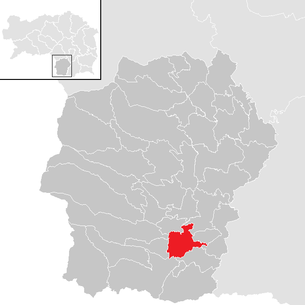Lage der Gemeinde Wies im Bezirk Deutschlandsberg (anklickbare Karte)