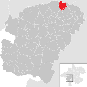Lage der Gemeinde Wolfsegg am Hausruck im Bezirk  Vöcklabruck (anklickbare Karte)