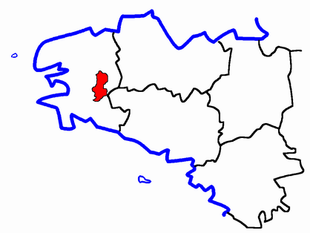 Lage des Kantons Châteauneuf-du-Faou