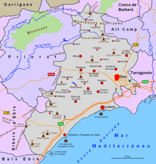 Karte Baix Camp