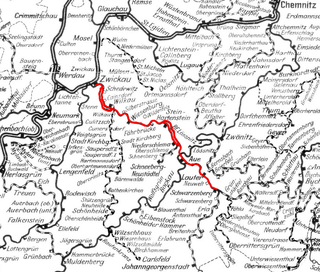 Strecke der Bahnstrecke Zwickau–Schwarzenberg