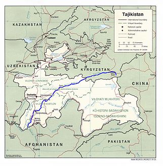 Verlauf des Wachsch in Tadschikistan
