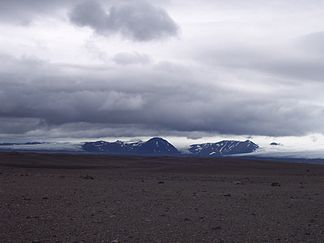 Hofsjökull, Múlajökull links und Þjórsárjökullgletscher rechts