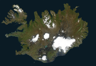 Satellitenbild, Langjökull i.d.Mi. links