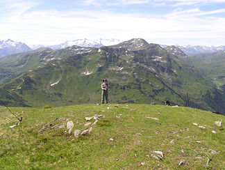 Blick auf das Massiv des Kröndlhorns und Kröndlbergs vom Steinbergstein aus