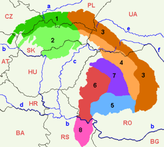 Lage der Serbischen Karpaten: 8