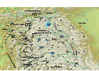 Karte des Pamirgebirges