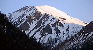 Von Südwesten, „Leintuch“ (vom Gipfel nach rechts)