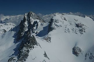 Mont Thabor im Winter (rechts), links der Pic du Thabor