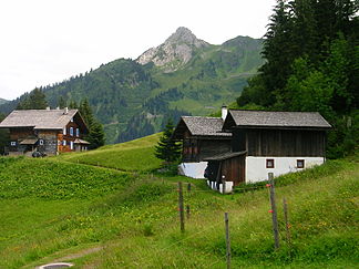 Tschaggunser Mittagspitze; Blick von Matschwitz (1.500 m)