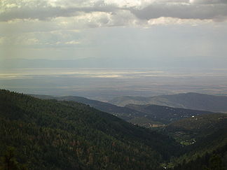 Blick auf das Tularosa-Becken aus den Sacramento Mountains