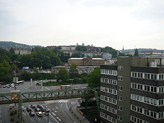 Blick auf den Döppersberg vom Parkhausdeck der City-Arkaden