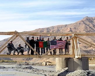 Von US-Soldaten gebaute Brücke im Bezirk Ghorband, Provinz Parwan