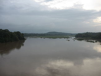 Der Bharathapuzha bei Shoranur zur Monsunzeit