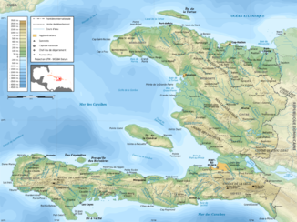 Karte von Haiti (Pedernales rechts unten)