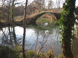 Der Fluss im Mündungsbereich mit dem Pont de Diable