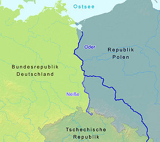 Lage zwischen Deutschland und Polen
