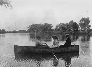 Bootstour auf dem Burke River in Boulia (1906)