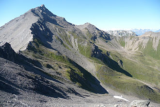 Der Col de Torrent von Süden aus gesehen.