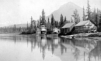 Raddampfer auf dem Columbia Lake (ca 1890)