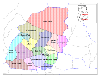 Lage des Afram Plains District