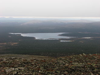 Blick vom Sokosti auf den Luirojärvi