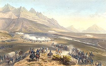 Schlacht von Buena Vista im Mexikanisch-Amerikanischen Krieg, Gemälde von Carl Nebel