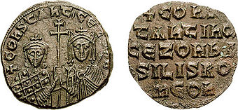 Münze Konstantins und Zoës