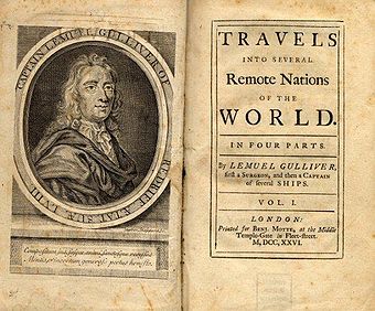 Titelseite der Erstausgabe von Gullivers Reisen (1726)