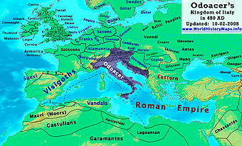 Das Reich Odoakers im Jahre 480