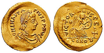Münze des Anastasios I.
