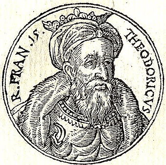 Theuderich III., aus dem Promptuarii Iconum Insigniorum