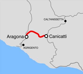 Strecke der Bahnstrecke Canicattì–Aragona