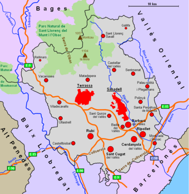 Karte von Vallès Occidental