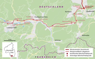 Strecke der Wasgauwaldbahn