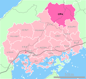 Lage Shōbaras in der Präfektur