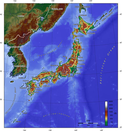 Topographie Japans
