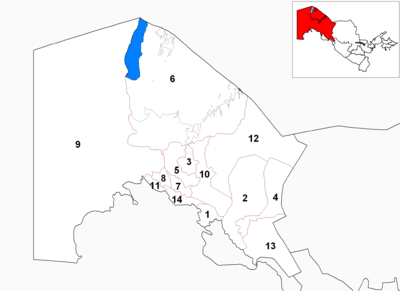 Bezirke in Karakalpakistan seit 2004
