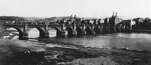 Die Balduinbrücke und die Koblenzer Altstadt um 1890