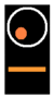 Signal présentant un feu orange et une barre horizontale clignotante allumée en dessous