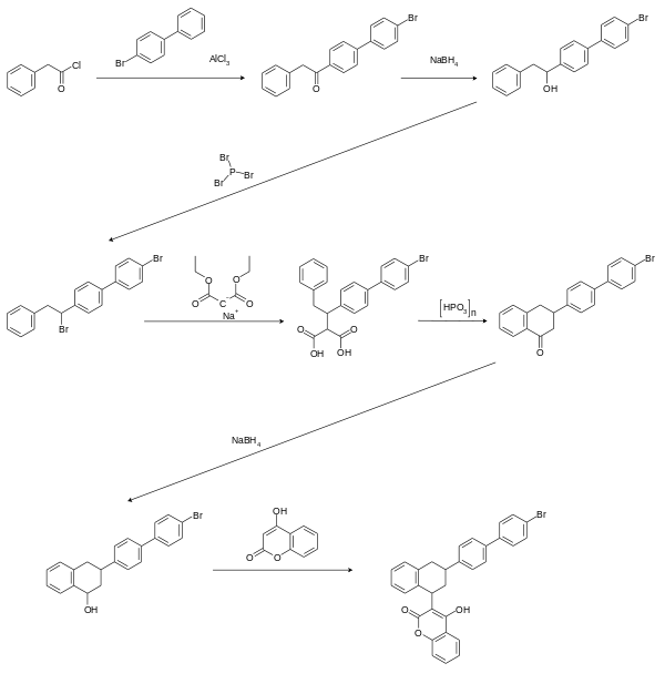 Brodifacoum synthesis 01.svg