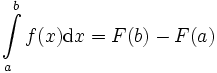 \int\limits_a^bf(x)\mathrm{d}x = F(b)-F(a)