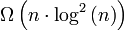 \Omega\left(n \cdot \log^2\left(n\right)\right)