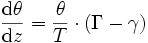 \frac{\mathrm{d}\theta}{\mathrm{d}z} = \frac{\theta}{T} \cdot \left( \Gamma - \gamma \right)