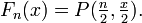 F_n(x)= P(\tfrac{n}{2},\tfrac{x}{2}).