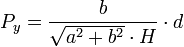P_y = \frac{b}{\sqrt{a^2 + b^2} \cdot H} \cdot d